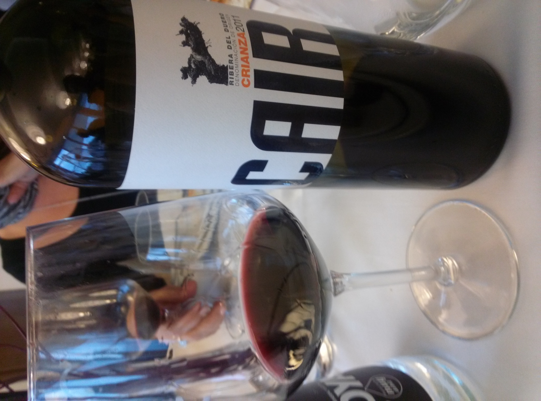 Vino de comienzo de la comida: Dominio de Cair Crianza 2011. Muy bueno