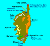 Mapa del vino de Córcega