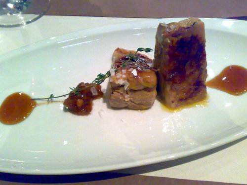 Restaurante La Lluerna mil hojas de foie