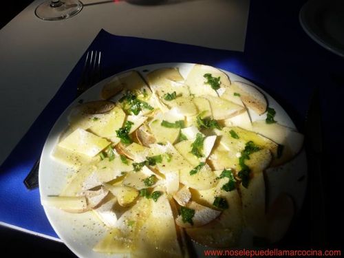 Restaurante El Cisne Azul Boletus crudo en carpatxo