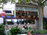 Restaurante Sant Pau El famoso patio y las vistas a la cocina y restaurante