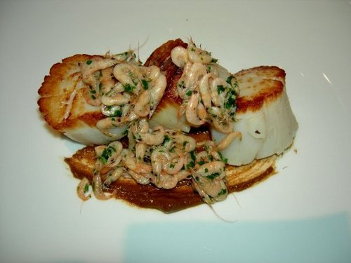 Gresca en Barcelona Vieiras con camarones