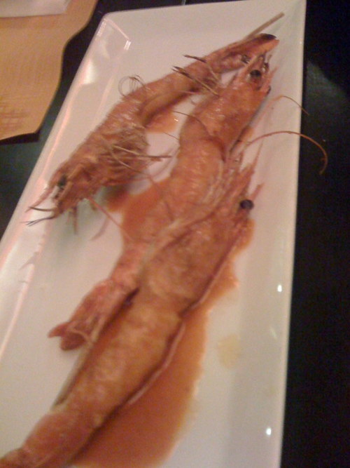 Restaurante Malvasía Vinoteca Alcoi langostinos
