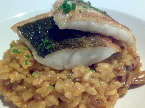 L'antina Pintxos en Valencia bacalao con arroz con puntillas