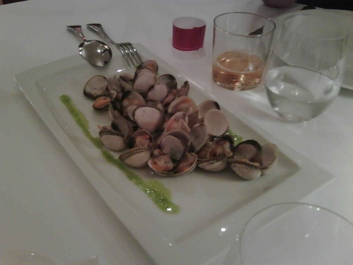 Restaurante Ximo Saez Berberechos al vapor .