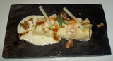 Submarino L'Oceanogràfic en Valencia Canelón de pollo con bechamel y manzana verde.