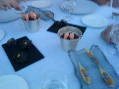La Terraza del Casino Los snacks Hoja de pasión, Merengue de zanahoria