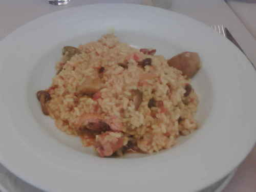 Abadia d'Espí en Valencia Arroz meloso de pato y setas .