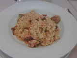 Abadia d'Espí Arroz meloso de pato y setas .