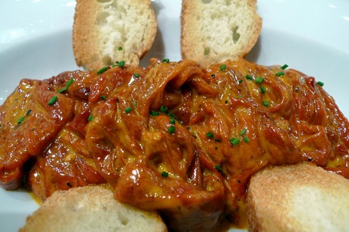 Remigio pimientos de cristal rojos asados con pil-pil