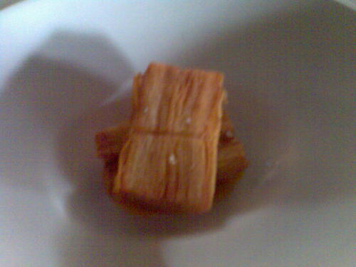 Restaurante Casa Marcelo Patata puerro, yema y tocino.