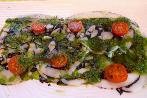 Restaurante La Matandeta carpaccio de sepia "bruta"