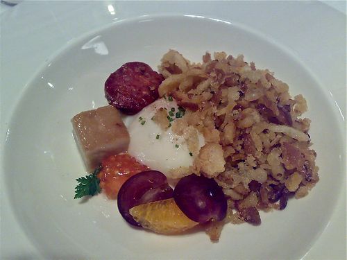 Restaurante en Valencia huevo escalfado con migas