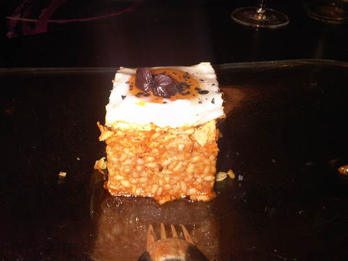 Restaurante en Tarragona Arroz cremoso de Sobrasada con huevo frito y patatas chips