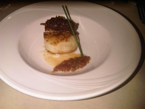 Restaurante La Figuereta La Vieira con confitura de cebolla y tomate