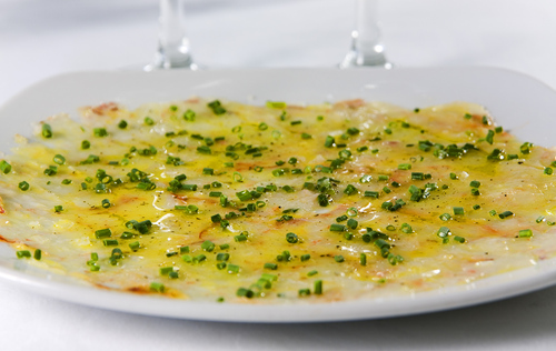 Restaurante Río grande Carpaccio de Gamba Blanca