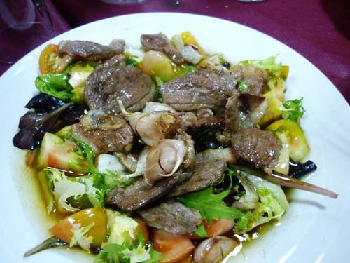 Ensalada templada de pato.