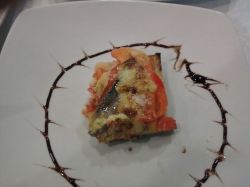 Ca Sergi tosta de pimiento rojo y mousse de ajo aceite.