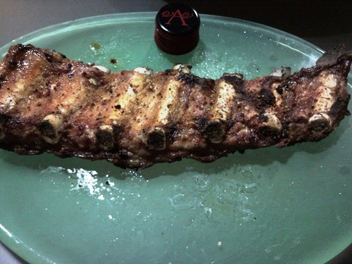 Costillas de cerdo con especias barbacoa.