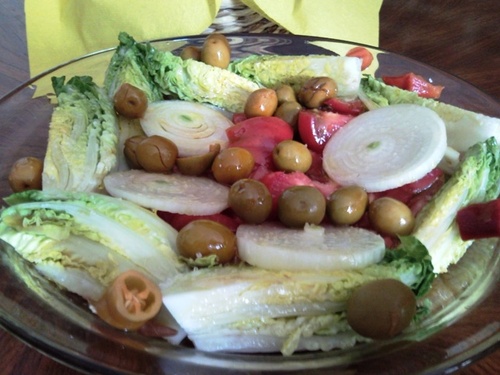 Una ensalada, para rebajar lo que venía de segundo...
