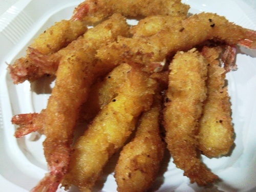 Unas gambas rebozadas...