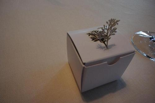Esta es la cajita con la bellota,para que plantes un roble,como el que hay en mugaritz