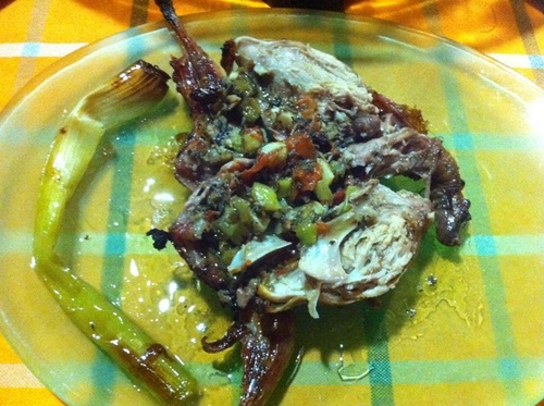 El pajarico con su relleno, rico rico...