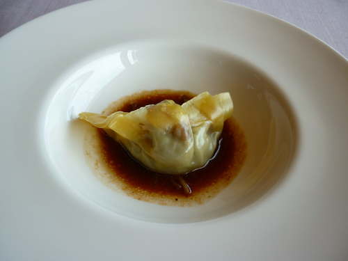 Restaurante en El Esparragal Ravioli de rabo de toro y foie