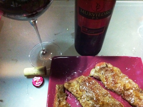 Un par de trozos de pluma ibérica, con Murviedro PS