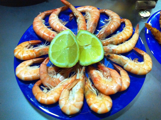Unos langostinos cocidos...
