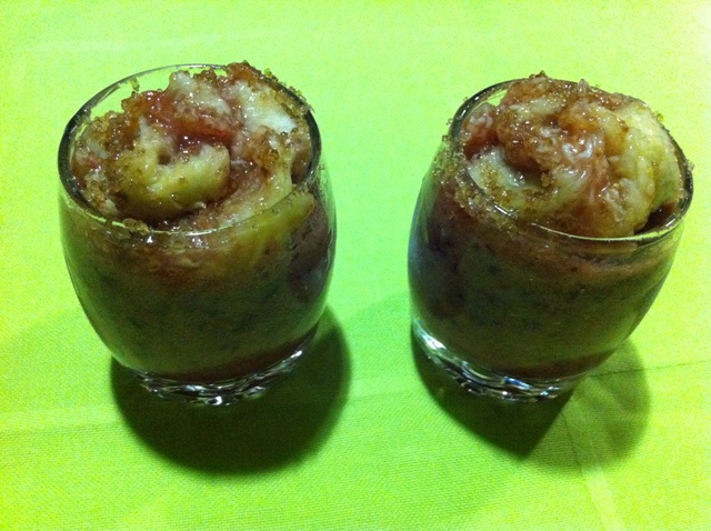 De postre, sorbete de cerezas con higos...