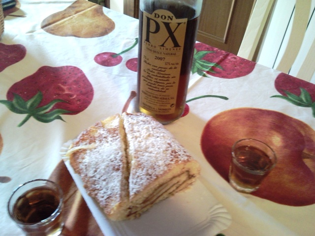 Y el postre, brazo de gitano con Don PX, licor de pasas, ummm