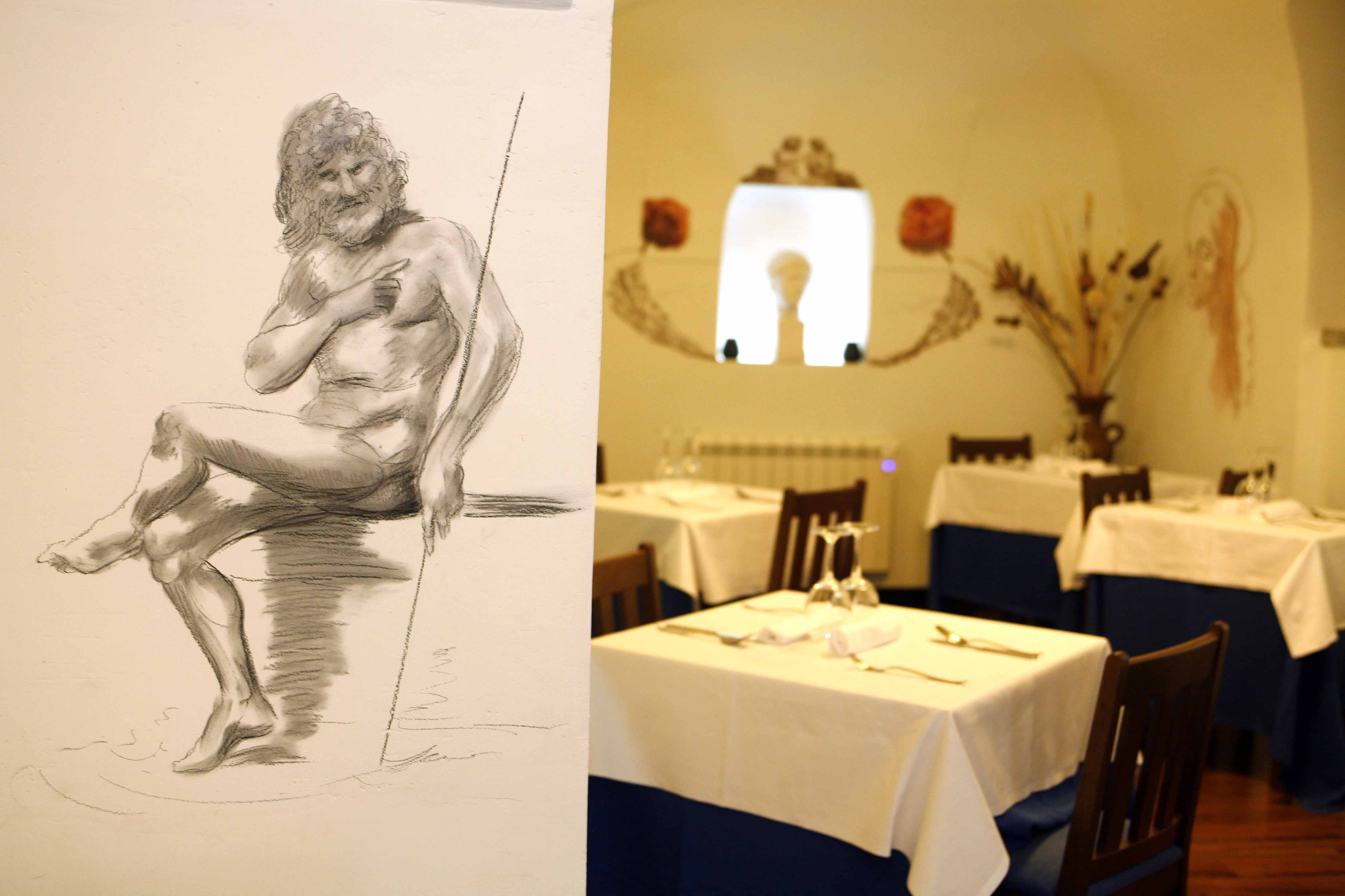 Pizzeria y Restaurante Da Vinci paredes ilustradas, perfecto para parejas