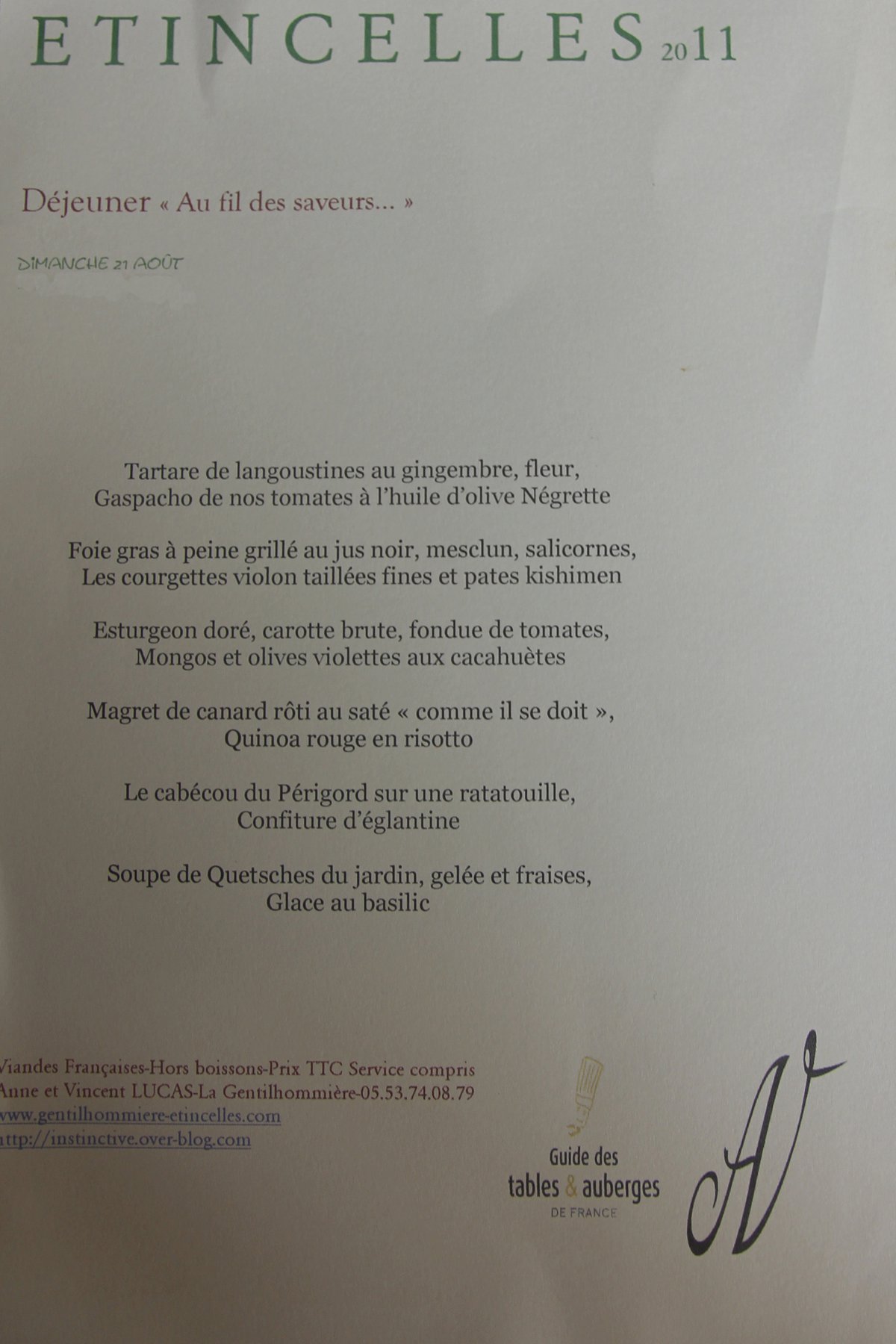 Restaurante Etincelles