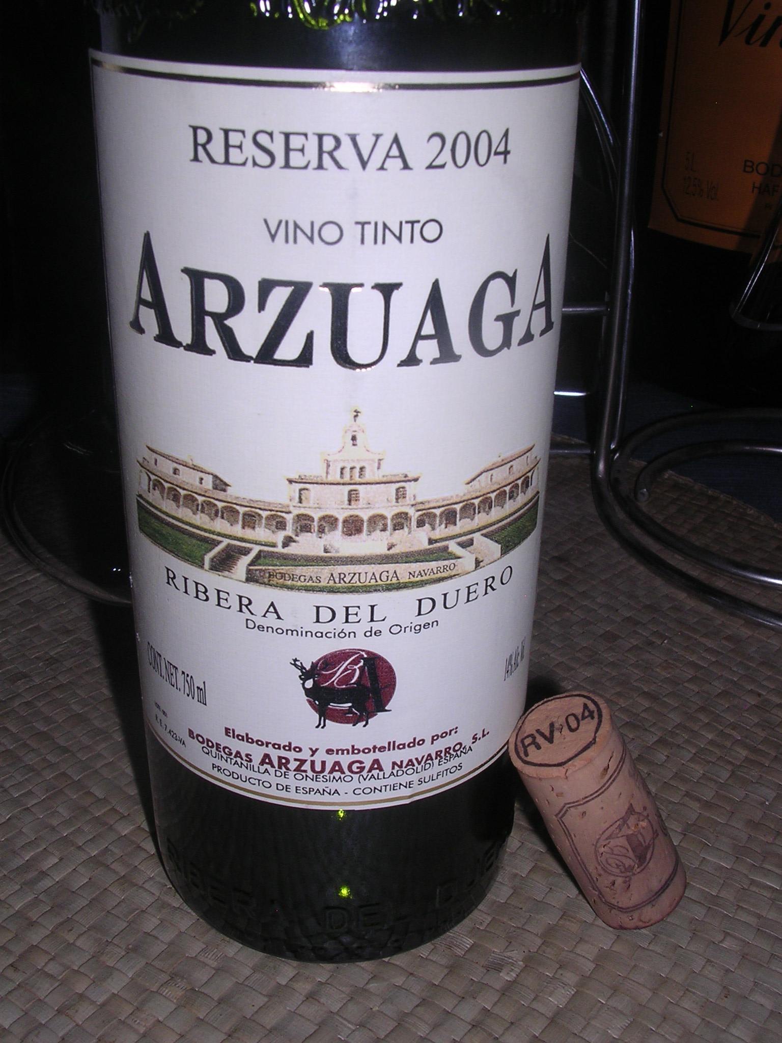Arzuaga Reserva 2004, muy potente