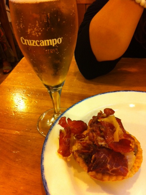 la tartaleta de jamón y hongos del Nagusia Lau