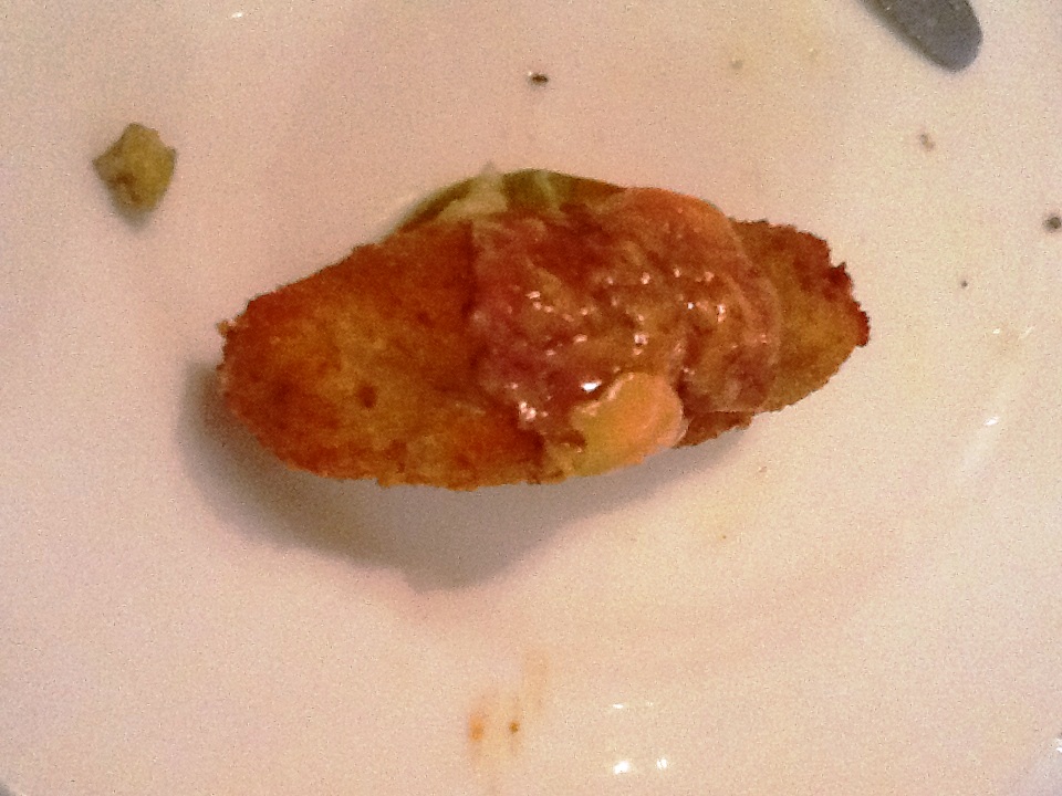 Croqueta de ibérico con tirita de foie