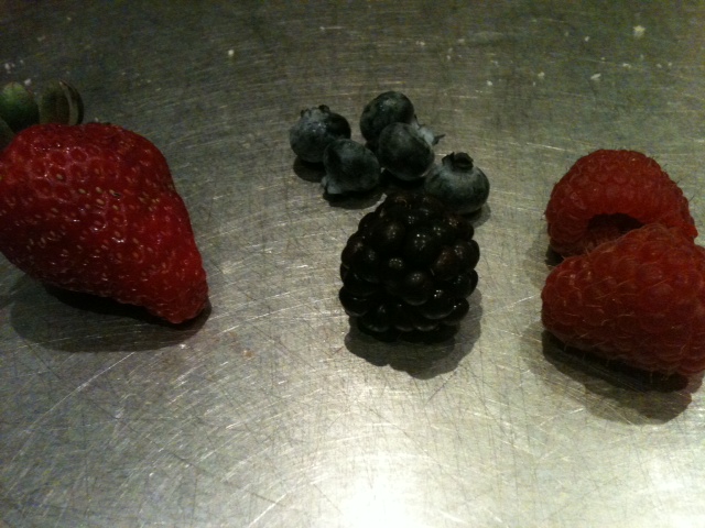 Fresas, Frambuesas, zarzamoras, y blueberries fueron las frutas de la c
<br />opa.