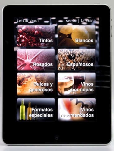 Restaurante Sents Carta de vinos en Ipad