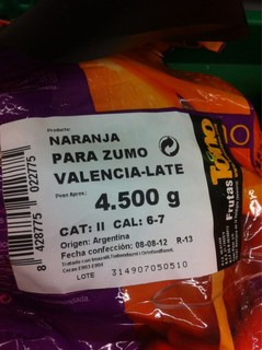Naranjas argentinas en Mercadona