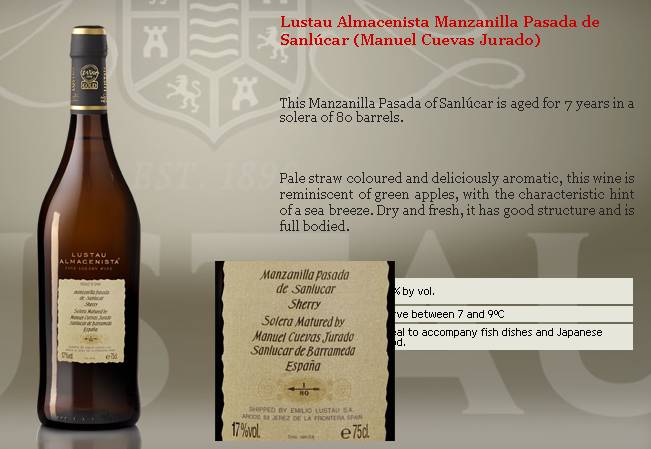 Manzanilla Pasada Lustau Almacenista