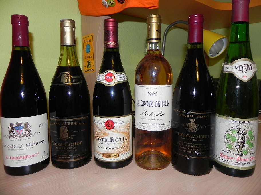 Musigny 97 - Corton 84 - (Cote-Rotie 2005) Montbazillac 96 - Gevrey chambertin 89 - Tokay Pinot Gris 86 