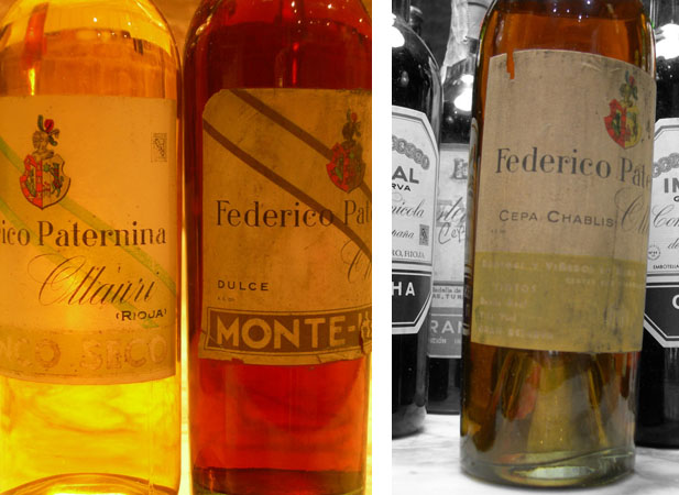 Paternina Blanco Seco (años 40) y Paternina Cepa Chablis (4º año - años 40)