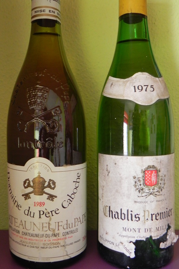 Chateauneuf du pape 1989 - Chablis 1975