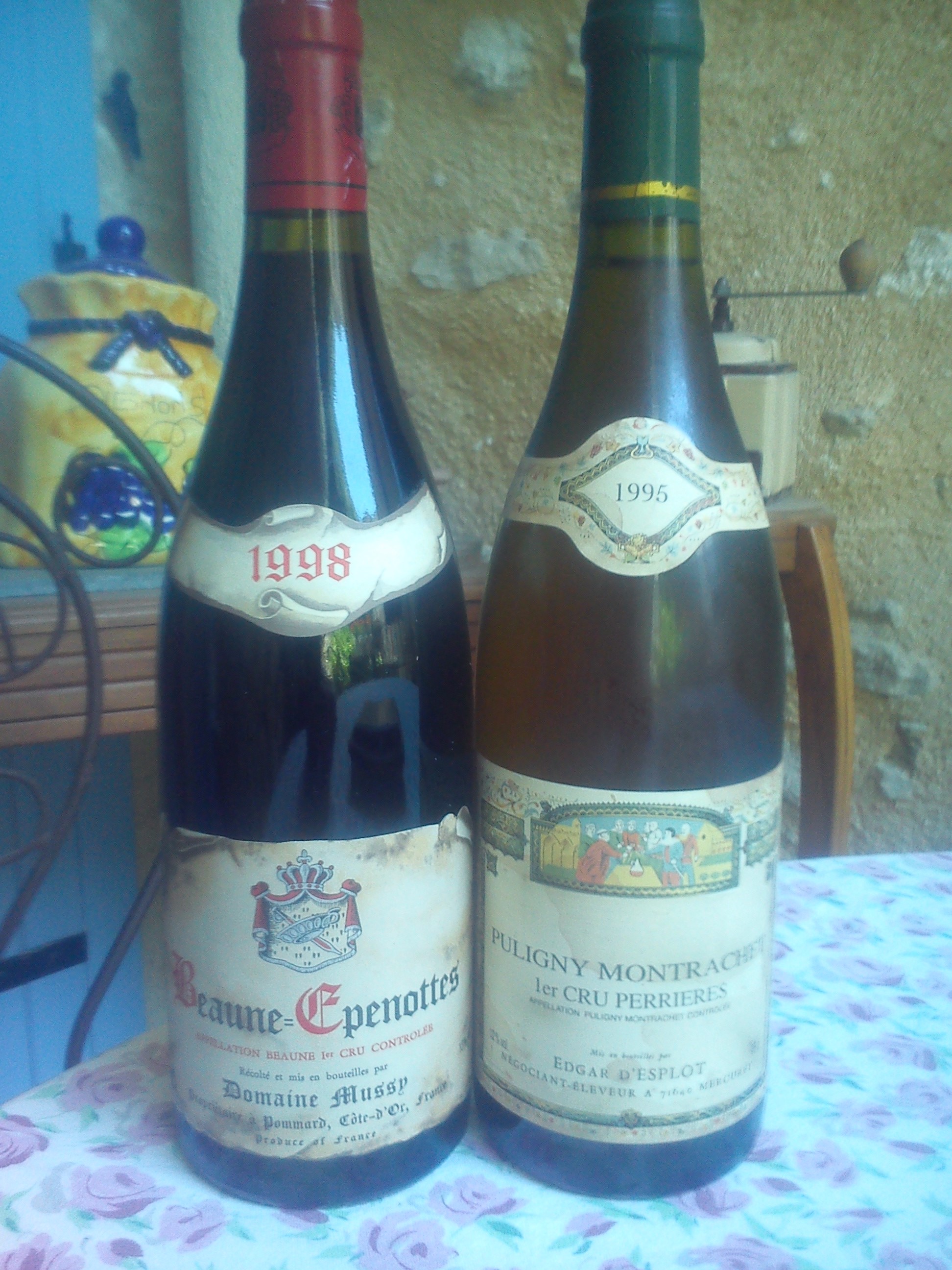 Beaune Epenottes 1998 - Puligny Montrachet 1er cru 1995