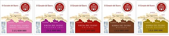 Contraetiquetas vinos de Ribera del Duero