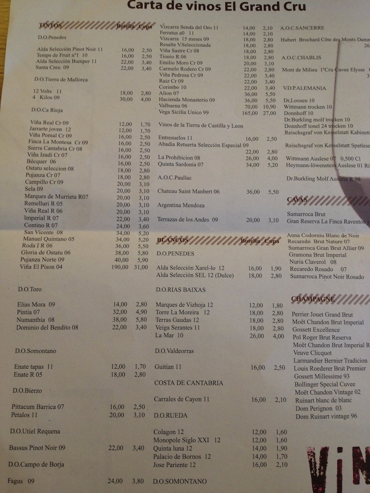 Selección de vinos