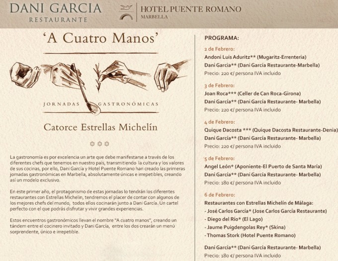 A cuatro manos jornada de Dani Garcia