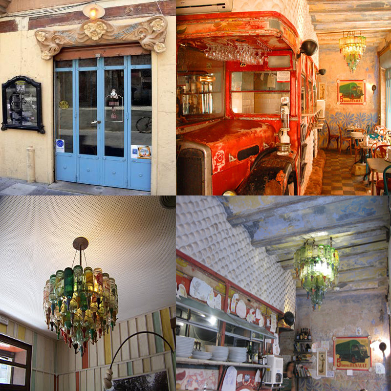 Fachada e interior del local