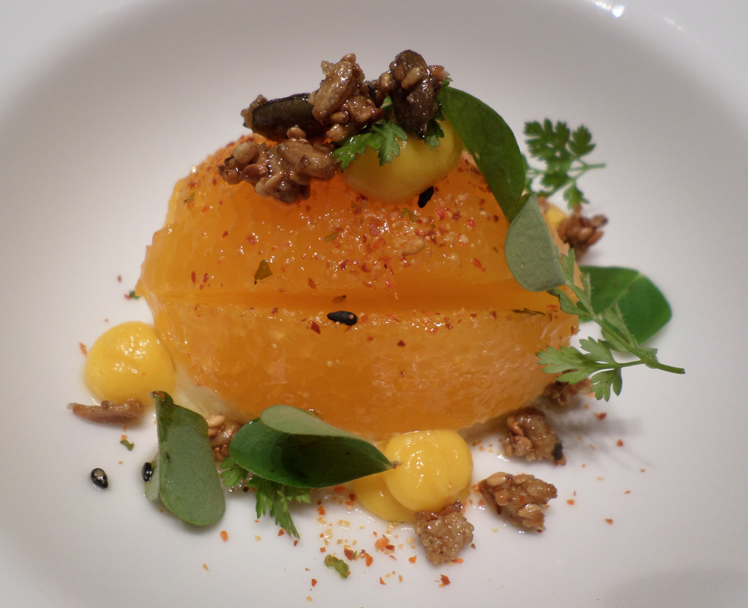 Aurelio_Gómez-Miranda_bloG-M_Ricard_Camarena_Ensalada_de_naranja_ecológica_semillas_eucalipto_y_perifollo 